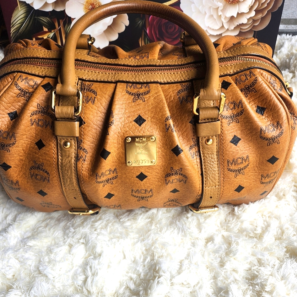 Mcm Cognac Leather Satchel